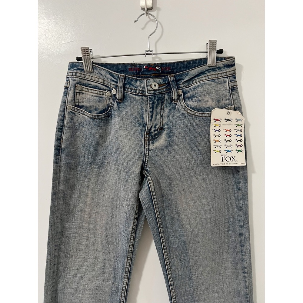 The Retro FOX Y2K Vintage Low Rise Lightwash Flare‎ Jeans Size 3/4 - Picture 2 of 6